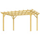 10' x 13' Wood Pergola, Outdoor Gazebo Grape Trellis for Climbing Plant Support, Garden, Patio, Backyard, Nature Wood
