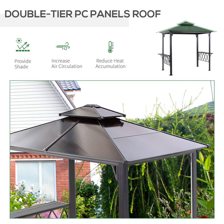 Coffee Hardtop Grill Gazebo with Vented PC Roof