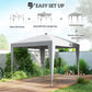 10 x 10 ft Pop Up Canopy Tent with Central Light, UPF 50+ Instant Portable Canopy Shelter with Remote, Light Grey