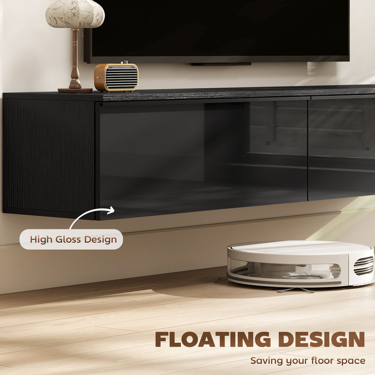 Wall-Mounted Floating TV Stand with Storage