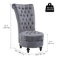 45" Tufted High Back Velvet Accent Chair Living Room Soft Padded Couch Lounge Ash Grey