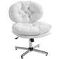 Armless Office Chair with Adjustable Height - White