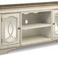 Realyn - XL TV Stand w/Fireplace Option - Chipped White