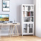 Multifunctional Storage Cabinet Bookcase with Adjustable Shelves Display Rack for Study, Kitchen, Living Room, White