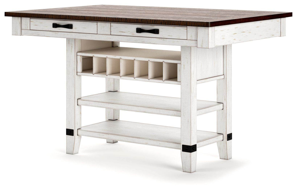 Valebeck - Rect Dining Room Counter Table With Wine Rack - Forward Furniture