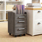 3 Drawer Vertical File Cabinet, Mobile Filing Cabinet with Lock and Wheels for A4, Letter Size, Grey