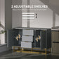 Sideboard Storage Cabinet with 3 Drawers, Adjustable Shelves and Doors, Kitchen Buffet Cabinet for Dining Room, Grey