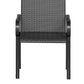 2 Piece PE Rattan Patio Dining Chairs with Steel Frame, for Garden, Backyard, Pool Side, Porch, Black