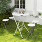 31.5" Bar Height Patio Table, Outdoor Bar Folding Table with HDPE Top, Locking Steel Legs for Party, Camping, White