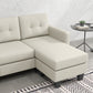 L-shaped Sofa, 3 Seater Sectional Couch with Ottoman, Corner Sofa with Thick Padded Cushion and Wood Legs, Beige