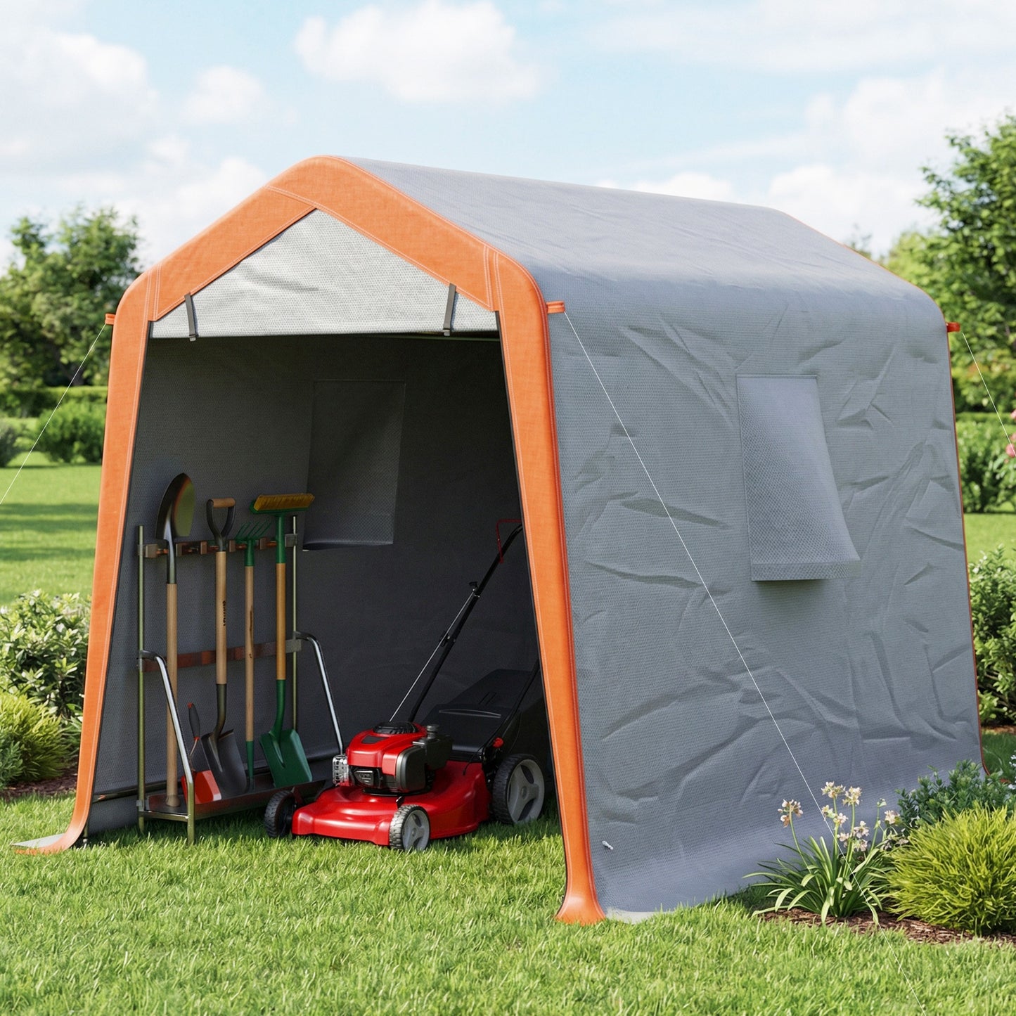 6' x 8' Portable Shed Tent with Door & Windows