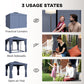 10' x 10' Outdoor Patio Gazebo Double Soft-top Garden Shelter Tent with Curtains, Mesh Screen Drapes, Dark Blue