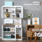 71" Kitchen Pantry Buffet with Hutch Storage Cabinet Microwave Oven Stand with Drawer, White, Oak