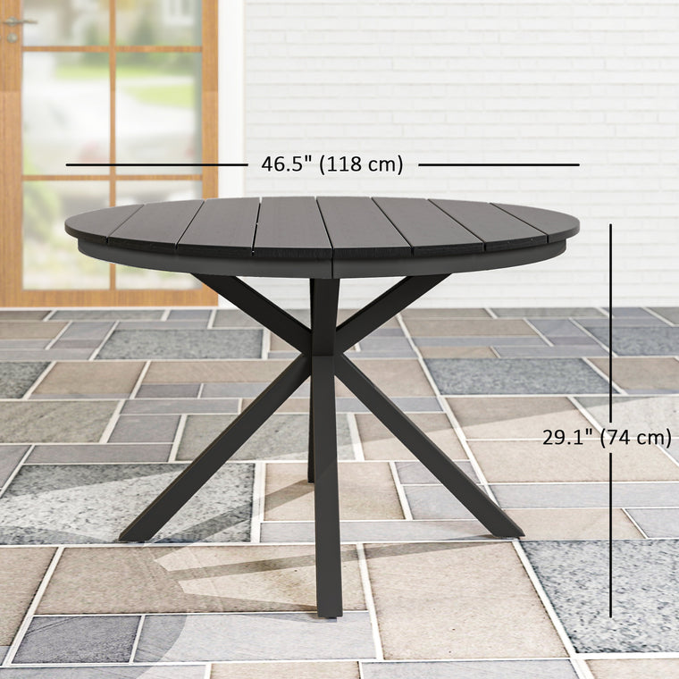 46.5" Round Picnic Dining Table with Slatted Top