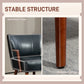 Accent Chair, Modern Armchair, Faux Leather Upholstered Living Room Chair with Wood Legs and Wide Padded Seat, Blue