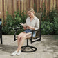 Patio Swivel Chair Set of 2, Swivel Rocker Outdoor Chairs with High Back, for Lawn Garden Backyard Deck, Brown