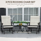 3PCs Gliding Rocking Chair & Bistro Tea Table Set, Mixed Grey
