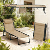 Folding Chaise Lounge with Adjustable Back and Pillow