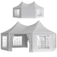 16' x 22' Wedding Event Party Tent High Peak Octagonal Outdoor Gazebo Canopy with Removable Walls, for Weddings, Parties, White