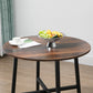 31.5" Round Dining Table, Industrial Style Kitchen Table with Steel Legs, Rustic Brown