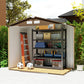 7' x 4' x 6' Garden Storage Shed Outdoor Patio Metal Tool Storage House w/ Foundation Kit and Double Doors Yellow
