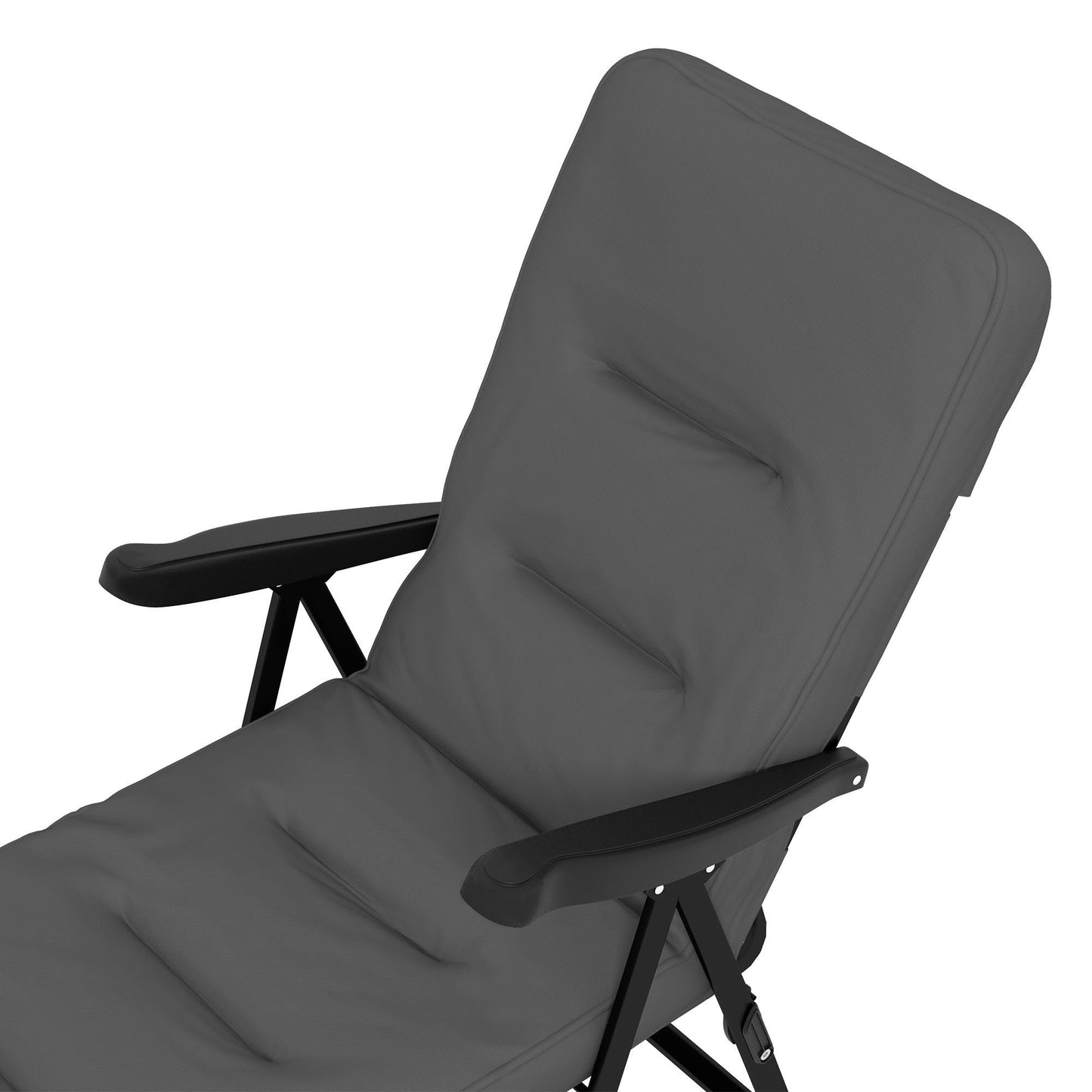 Folding Outdoor Lounge Chair with Cushion, Adjustable Backrest, Reclining Patio Garden Chair with Footrest, Wine Red