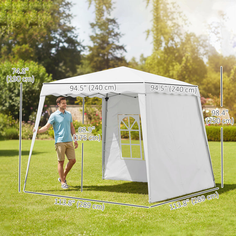 8' x 8' Pop-Up Canopy Tent with 2 Sidewalls & Carry Bag