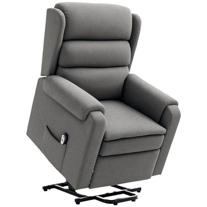 Power Lift Recliner with Footrest and Remote - Grey