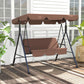 3-Seater Outdoor Porch Swing with Adjustable Canopy, Patio Swing Chair for Garden, Poolside, Backyard, Red