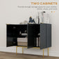 Modern Storage Cabinet Sideboard Buffet Cabinet with Gold Legs for Living Room Dining Room Hallway Black