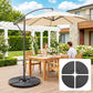 4PCs Cantilever Umbrella Base Weights for Offset Banana Parasol, Wicker Effect HDPE Water or Sand Filled Patio Umbrella Weights with Built-in Handles, Black