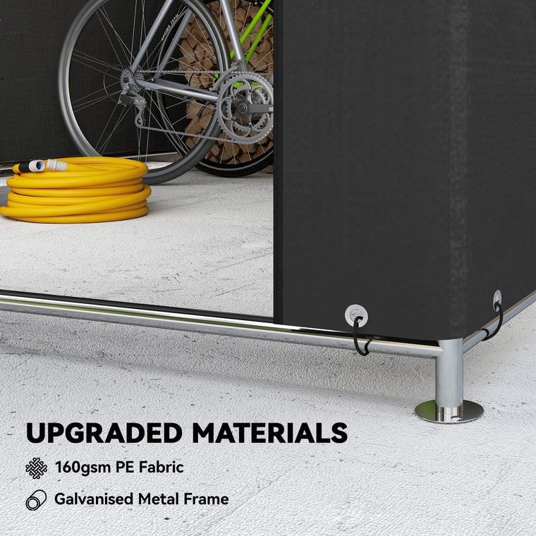 6.6' x 7.8' Galvanized Steel Bike Storage Shed with Roll-Up Door