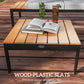 4 Piece L Shaped Garden Furniture Set, 4 Seater Outdoor Corner Garden Set, 2 Loveseats, 2 Coffee Tables, Teak
