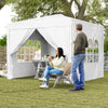 10' x 10' Pop-Up Canopy Tent with Sidewalls, Height-Adjustable, Carry Bag Included, for Outdoor, Garden, Patio, White