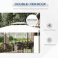 10' x 13' Outdoor Gazebo, Double Roof Patio Gazebo Canopy Shelter with Screen Decorate Corner Frame, White