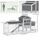 Chicken Coop with Wheels, 80" L Mobile Hen House with Run, Outdoor Wooden Chicken House with Nesting Box, Tray, Ramp