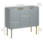 Modern Storage Cabinet Sideboard Buffet Cabinet with Gold Legs for Living Room Dining Room Hallway Grey