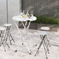 31.5" Bar Height Patio Table, Outdoor Bar Folding Table with HDPE Top, Locking Steel Legs for Party, Camping, White