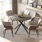 40" Round Kitchen Table for 4, Industrial Dining Table with Steel Legs for Dining Room, Distressed Brown