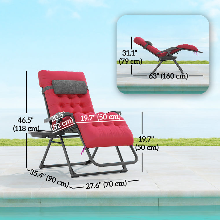 Padded Zero Gravity Recliner with Cup Holder & Cushion