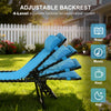 Sky Blue 4-Level Adjustable Chaise Lounge with Headrest