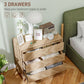 Bedroom Chest of Drawers with Anti-tipping Design, Storage Cabinet with 3 Drawers for Living Room, Hallway, Nature Wood