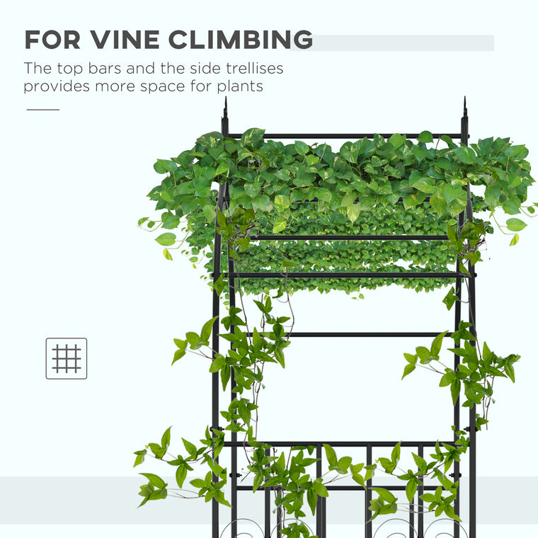 8.7FT Garden Arch Trellis with Scrollwork Design
