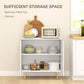 Modern Kitchen Storage Cabinet, Sideboard Buffet Cabinet with Adjustable Shelves and Metal Legs for Kitchen, White