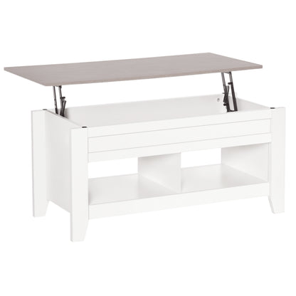 Lift Top Coffee Table with Hidden Storage - White