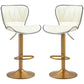 Counter Height Bar Stools Set of 2, Adjustable Height Bar Chairs with Swivel Seat, PU Leather Upholstery