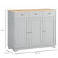 Modern Sideboard, Buffet Cabinet with Storage Cabinets, Drawers and Adjustable Shelves for Living Room, Grey