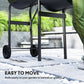 Portable Outdoor Charcoal BBQ Grill with Offset Smoker, Barbecue Grill with Spacious Cooking Area, 2 Shelves, Thermometer, Wheels for Patio Backyard Party, Black