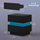 Bedside Table with Charging Station and LED Light Modern Nightstand with USB Ports AC Outlets Drawers Remote, Black