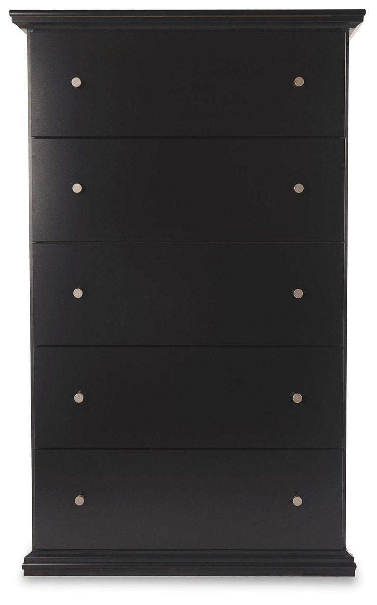 Maribel - Black - Five Drawer Chest - Forward Furniture